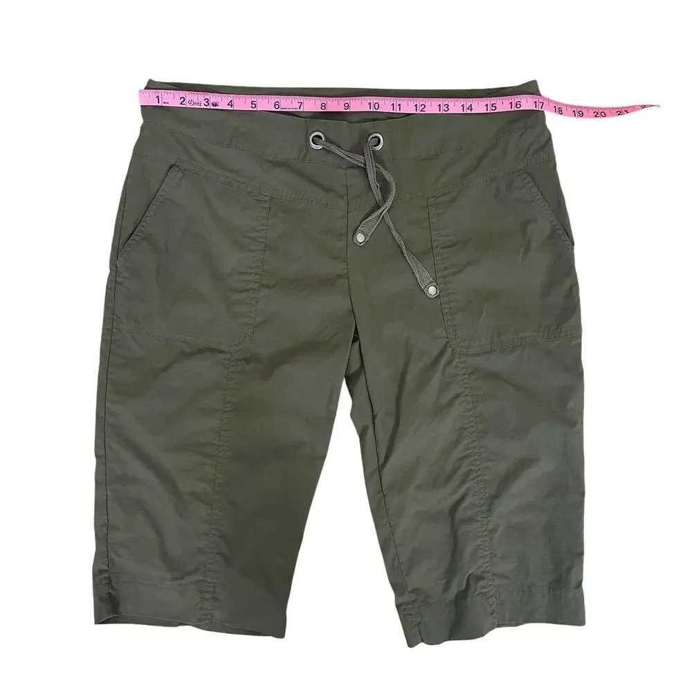 Prana Bliss Knickers Bermuda Shorts Bundle Gray Green Size Large Hiking Outdoors - Picture 7 of 12